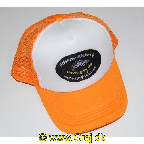 Orange cap med logo | Grej.dk Filskov Lystfiskersø
